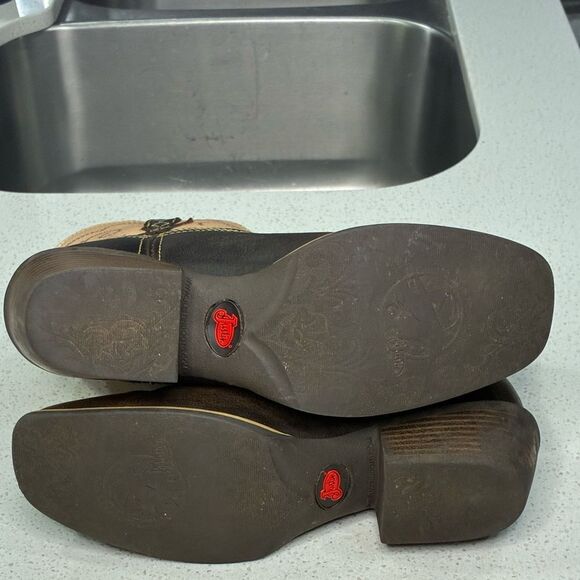 Justin Gypsy L2949 Western Cowgirl Boots Brown Tan Square Toe Size 9.5B EUC - Picture 4 of 10